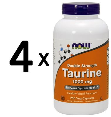 4 x Taurine, 1000mg Double Strength - 250 vcaps