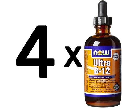 4 x Vitamin B-12 Ultra, Liquid - 118 ml.