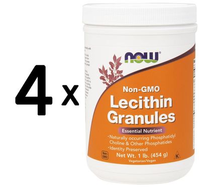 4 x Lecithin, Non-GMO Granules - 454g