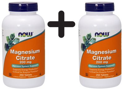 2 x Magnesium Citrate, 200mg - 250 tablets