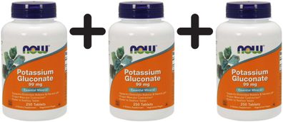 3 x Potassium Gluconate, 99mg - 250 tabs