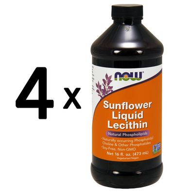 4 x Sunflower Lecithin, Liquid - 473 ml.