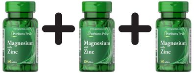 3 x Magnesium with Zinc - 100 tablets