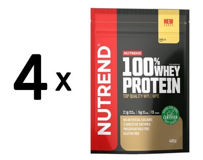 4 x 100% Whey Protein, Vanilla - 400g