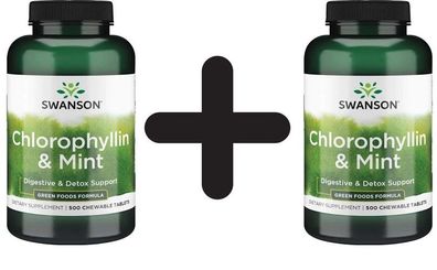 2 x Chlorophyllin & Mint - 500 chewable tablets