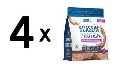 4 x 100% Casein Protein, Chocolate Cream - 900g