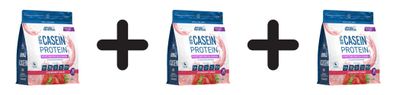 3 x 100% Casein Protein, Strawberry Cream - 900g