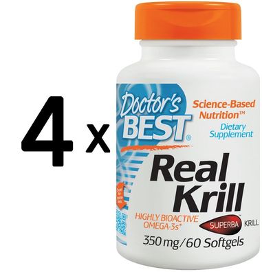 4 x Real Krill, 350mg - 60 softgels