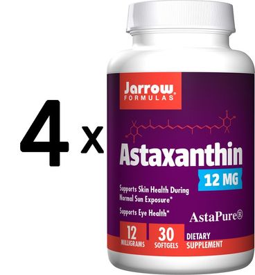 4 x Astaxanthin, 12mg - 30 softgels