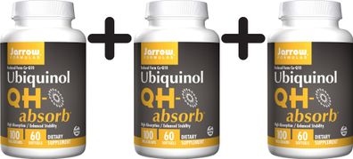 3 x Ubiquinol QH-absorb, 100mg - 60 softgels