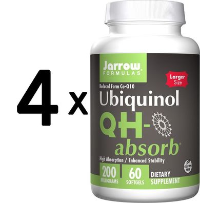 4 x Ubiquinol QH-absorb, 200mg - 60 softgels