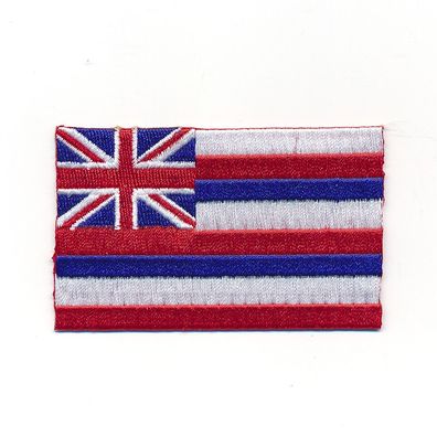 60 x 35 mm Hawaii Hilo Big Island USA Flagge Patch Aufnäher Aufbügler 2006 B