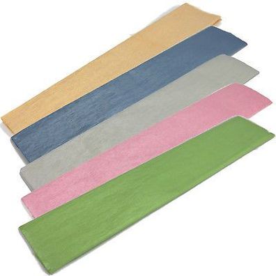 Premium Krepppapier Perlmutt Farben 200x50cm 10 Rollen im Set Feinkrepp 21g/ m²