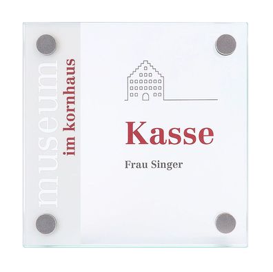 Galerie Türschild, Format: 150x150 mm + 4 Halter i7326