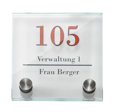 Galerie Türschild, Format: 100x100 mm + 2 Halter i7324