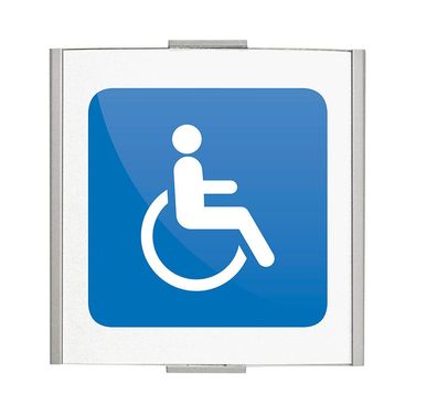 Frankfurt Türschild 120x120mm mit Piktogramm WC Behinderte