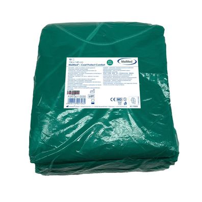 MaiMed - Coat Protect Comfort | 100 Schutzkittel | grün | Vlies | 120 x 140 cm