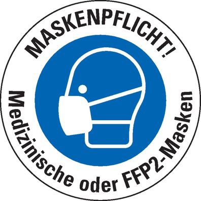 Bodenzeichen Maskenpflicht!Medizinische/ FFP2-Masken, Folie