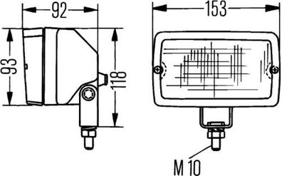 HELLA 1GA 005 060-037 Halogen-Arbeitsscheinwerfer - Master 5060 - 12/24V - Anbau - st