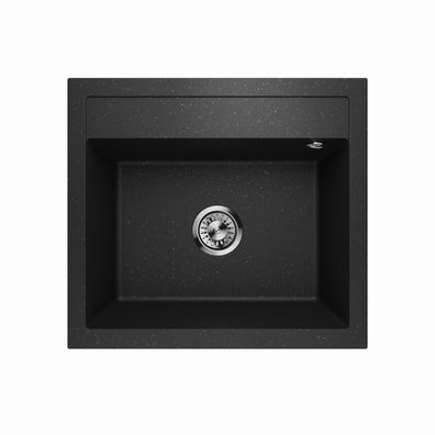 Granitspüle Einzelbecken Küchenspüle Einbauspüle Decoro 0.0 Schwarz Metallic 10421