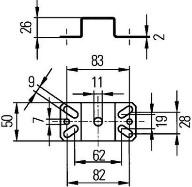 HELLA 9XD 130 261-001 Halter, Arbeitsscheinwerfer - Anbau/ Bügelbefestigung