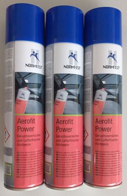 3x Normfest Aerofit Power Geruchsvernichter 400ml Spray Lufterfrischer Auto