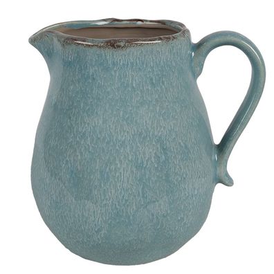 Clayre & Eef Dekorative Kanne 21x16x20 cm Blau Keramik (Gr. 21x16x20 cm)
