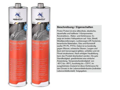 2x Normfest Proton Protect weiß 300ml Karosserie Dichtmasse Kleber