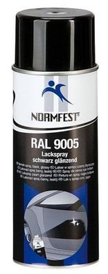 Normfest Lackspray RAL 9005 schwarz glänzend 400ml Glanzlack Auto Lack Spray