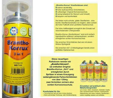 400ml Brantho Korrux "3in1" RAL MB7350 novagrau Komfort-Dose Spraydose