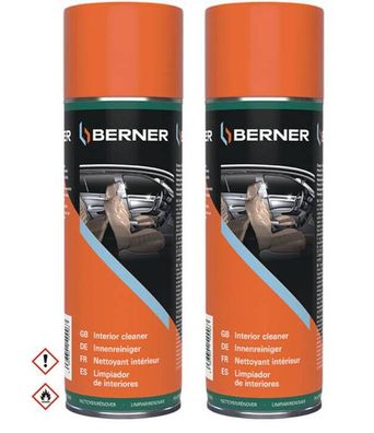 2x Berner Innenreiniger Active 500ml KfZ Innenraum Reiniger Spray 1002386