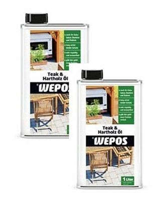 WEPOS Teak und Hartholz Öl 2x 1l Holz Pflege