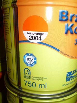 Brantho Korrux 3in1 Rostschutz 750ml Metallschutzfarbe RAL 2004 reinorange LKW