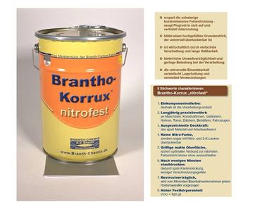 5l Brantho Korrux nitrofest RAL 7023 grau Rostschutz Metallschutz Farbe Branth