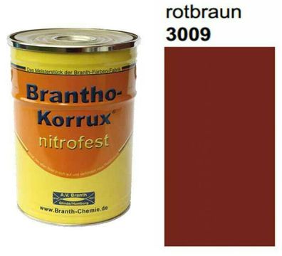 2x 750ml Brantho Korrux nitrofest RAL 3009 Rostschutz Metallschutz Farbe