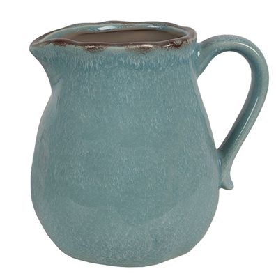 Clayre & Eef Dekorative Kanne 17x13x15 cm Blau Keramik (Gr. 17x13x15 cm)