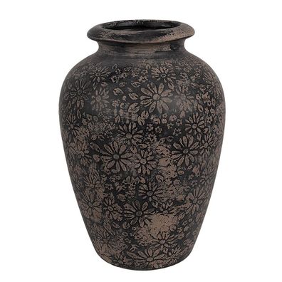 Clayre & Eef Vase Ø 18x26 cm Grau Keramik (Gr. Ø 18x26 cm)