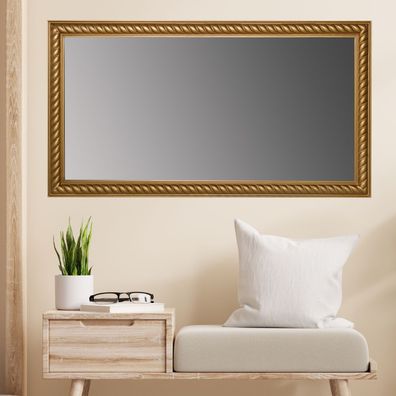 Traumhafter Spiegel MIRA 132x72cm antik-gold Facette Holzrahmen