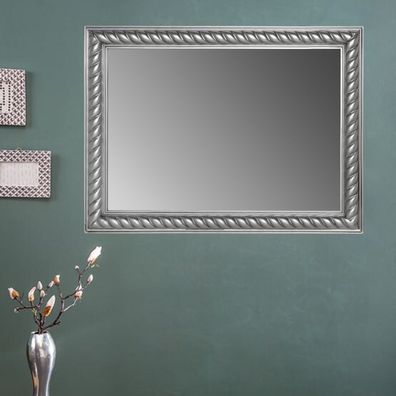 Traumhafter Spiegel MIRA 82x62cm antik-silber Facette Holzrahmen