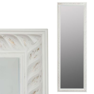 Traumhafter Spiegel MIRA 187x62cm antik-weiss Facette Holzrahmen