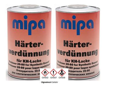 2x 1 Liter Mipa Härterverdünnung für Kunstharz KH Decklacke Härter Verdünner