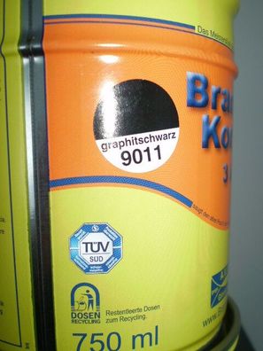 Brantho Korrux 3in1 Rostschutz 750ml RAL 9011 graphitschwarz Metallschutzfarbe