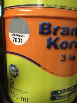 Brantho Korrux 3in1 Rostschutz 750ml Metallschutzfarbe RAL 7001 silbergrau LKW