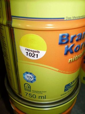 Brantho Korrux nitrofest Rostschutz 750ml Metallschutzfarbe RAL 1021 rapsgelb