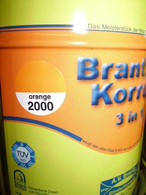 Brantho Korrux 3in1 Rostschutz 750ml RAL 2000 orange Metallschutzfarbe Baugeräte