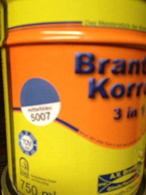 5l Brantho Korrux 3in1 Rostschutz RAL 5007 mittelblau Metallschutzfarbe Branth