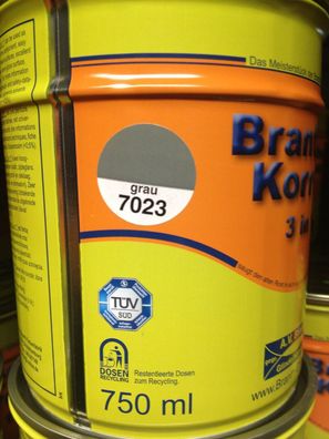 5l Brantho Korrux 3in1 Rostschutz RAL 7023 betongrau Metallschutz Farbe Branth