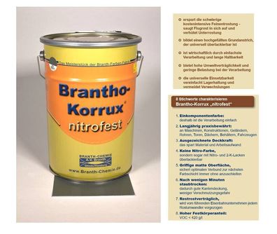 5l Brantho Korrux nitrofest RAL 7011 grau Rostschutz Metallschutz Farbe Branth