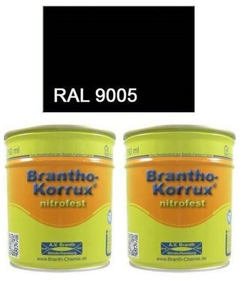 2x Brantho Korrux nitrofest 750ml Rostschutz RAL 9005 schwarz Metallschutzfarbe