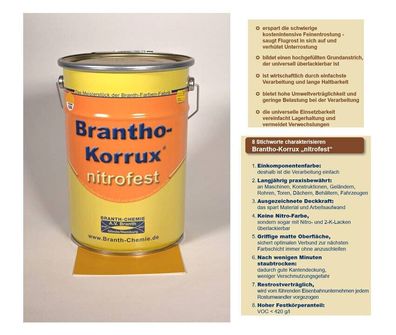 5l Brantho Korrux nitrofest RAL 1006 maisgelb Rostschutz Metallschutz Farbe matt